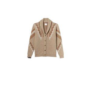 Billy Reid Parsons Cardigan XL Camel Sweater Shawl Collar Cashmere Wool Silk Men